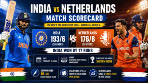 India National Cricket Team vs Netherlands National Cricket Team match scorecard