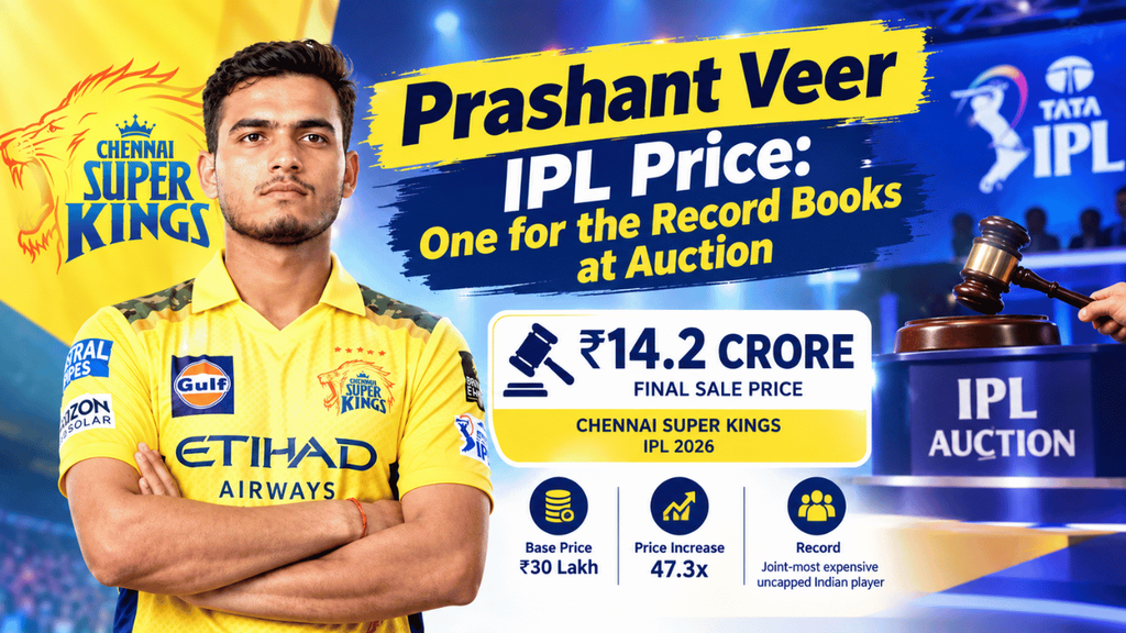 Prashant Veer IPL price of ₹14.2 crore for Chennai Super Kings at the IPL 2026 auction.