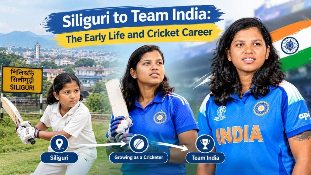 Richa Ghosh early life and cricket career, showcasing her journey from Siliguri to Team India as an Indian women’s cricketer.